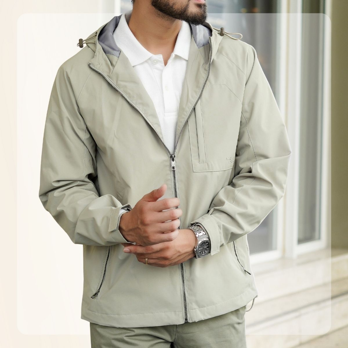 Áo khoác gió chống nước Briz Jacket- XÁM XANH