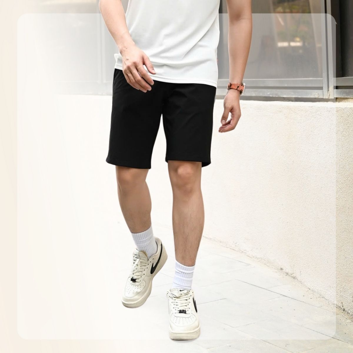 Quần short kaki gió S24 WALK DYNA SHORTS - ĐEN