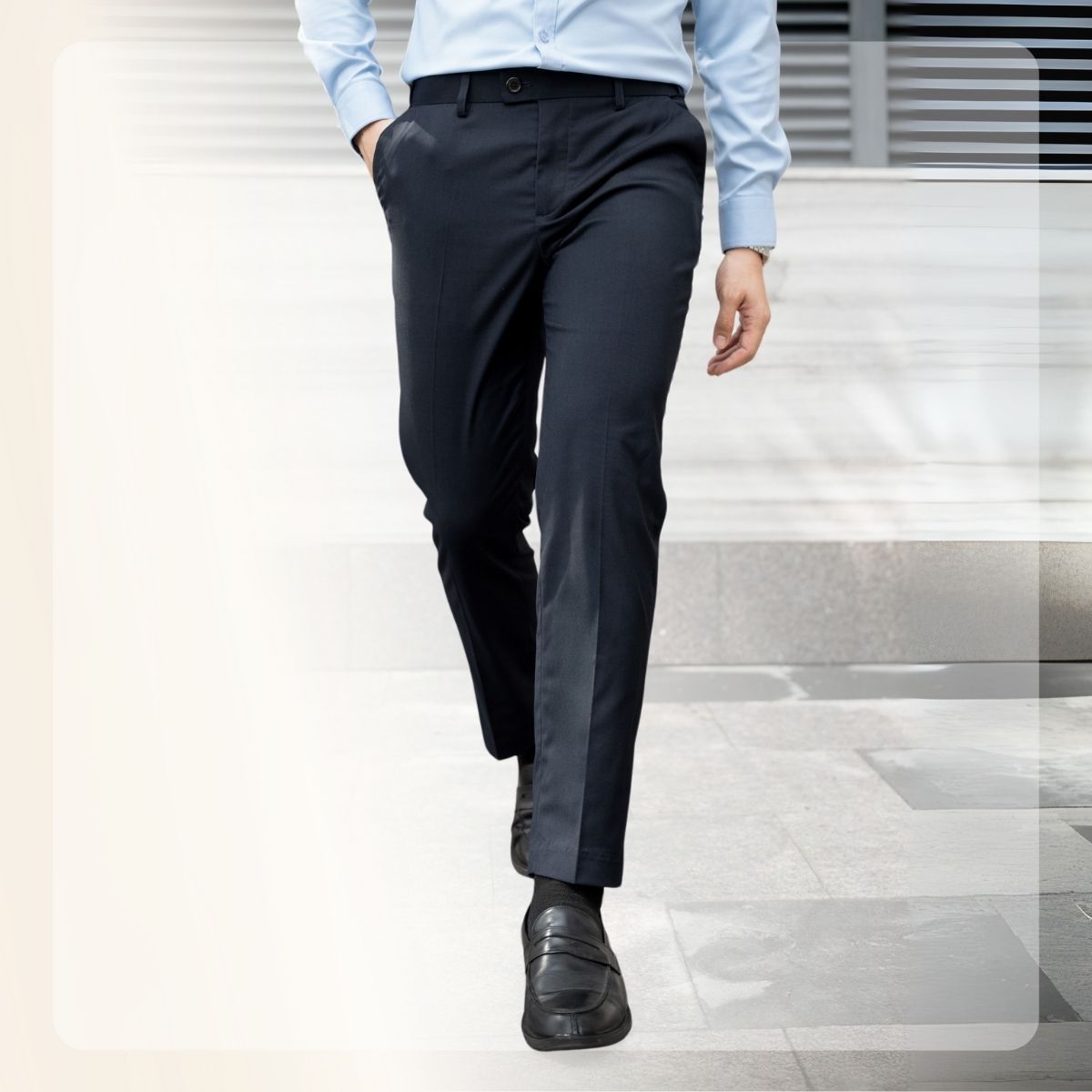 Quần âu công sở X25 Classy Trousers lưng chun ẩn, form Slim - TÍM THAN