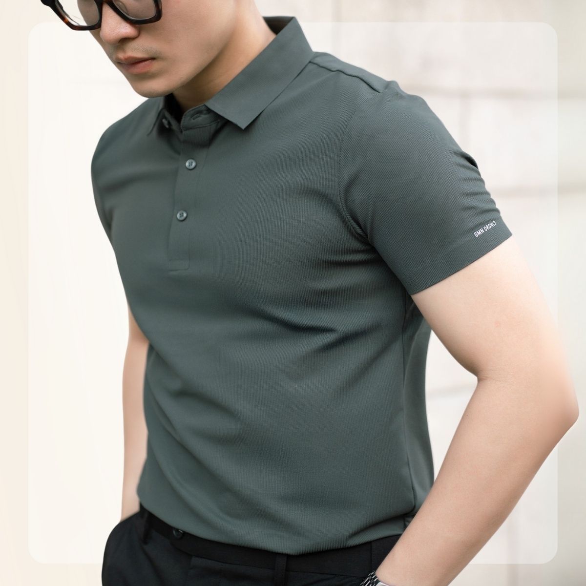 Áo Polo Light Cool Daily form dáng basic mát lạnh - RÊU