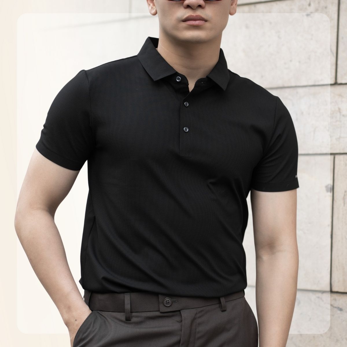 Áo Polo Light Cool Daily form dáng basic mát lạnh  - ĐEN