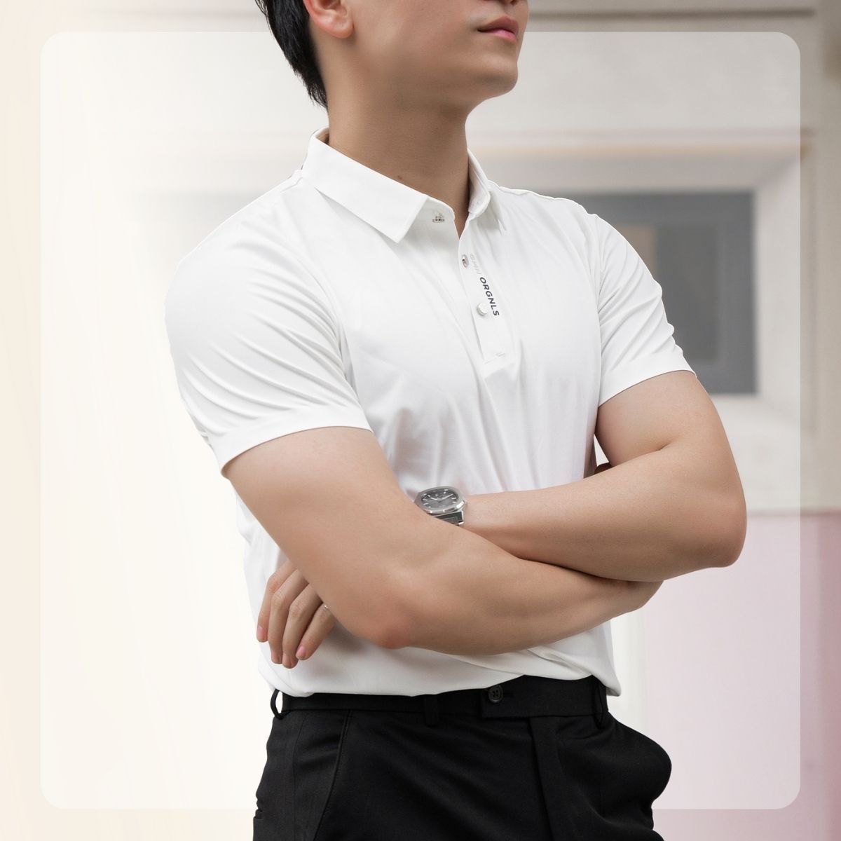 Áo Polo Light Cool Origin Polo thoáng mát, form dáng basic   - TRẮNG