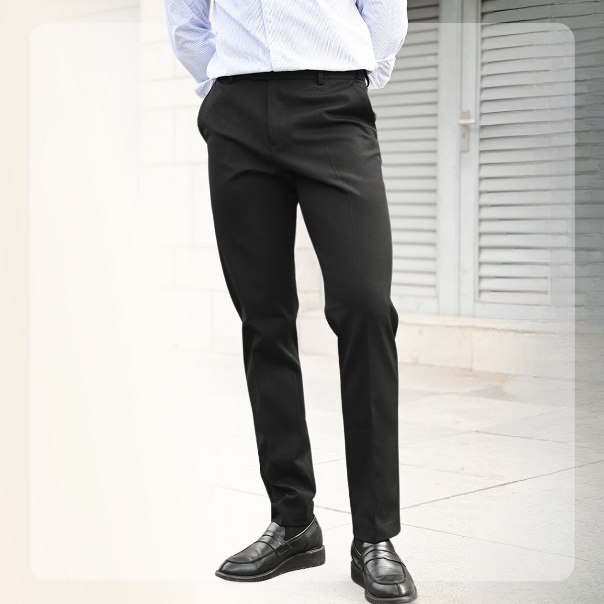 Quần âu công sở X25 Slim Trousers đứng form - ĐEN
