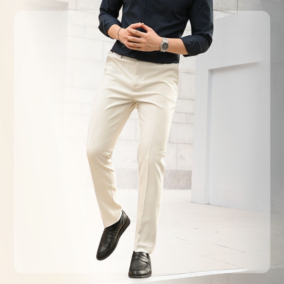 Quần âu công sở X25 Slim Trousers đứng form - BE