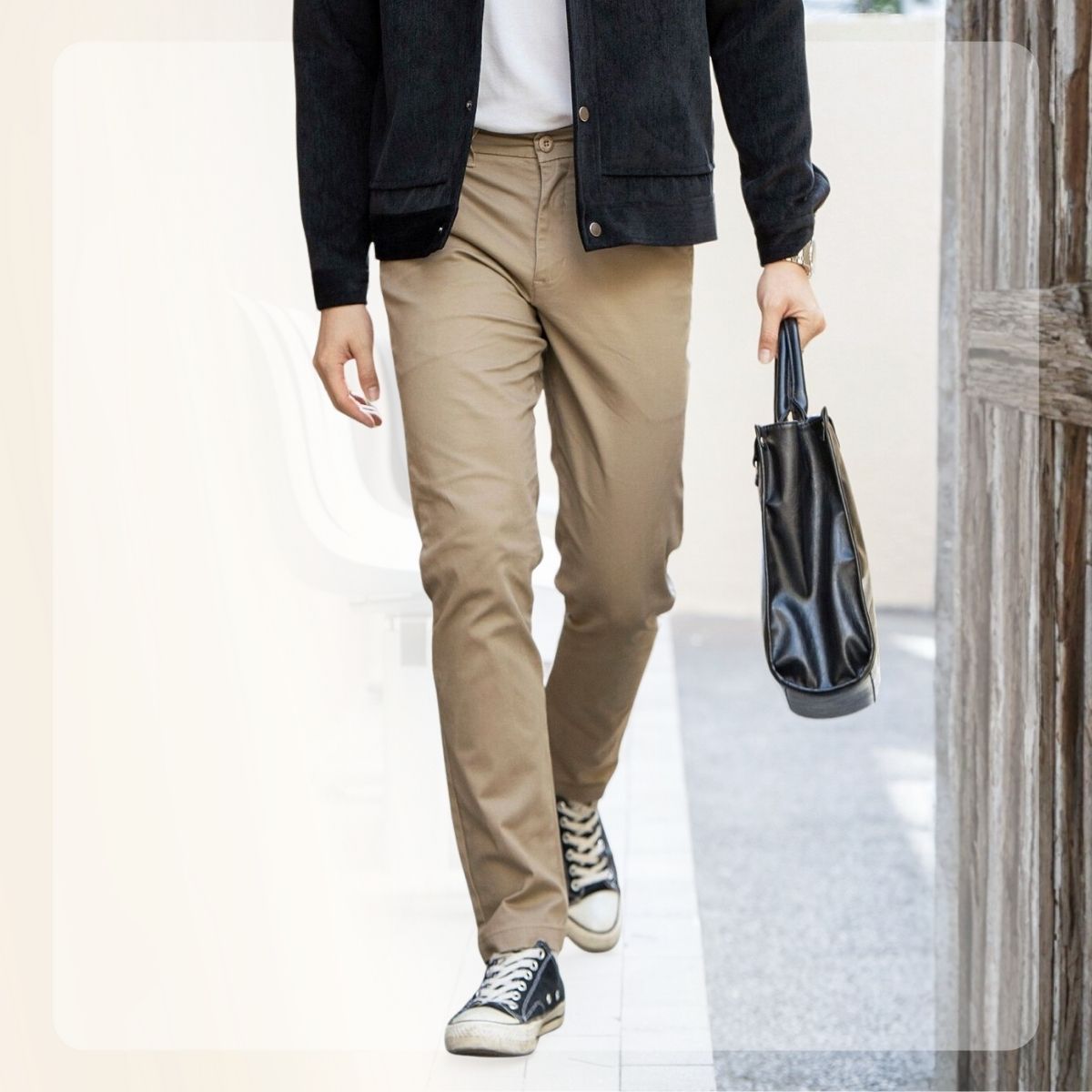 Quần Kaki đai chun ẩn Simple Kaki Pants form dáng basic - NÂU