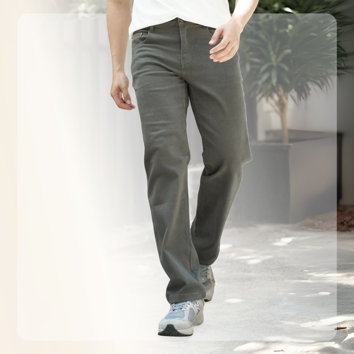 Quần dài nam Loose Kaki Jeans form Loose - XÁM
