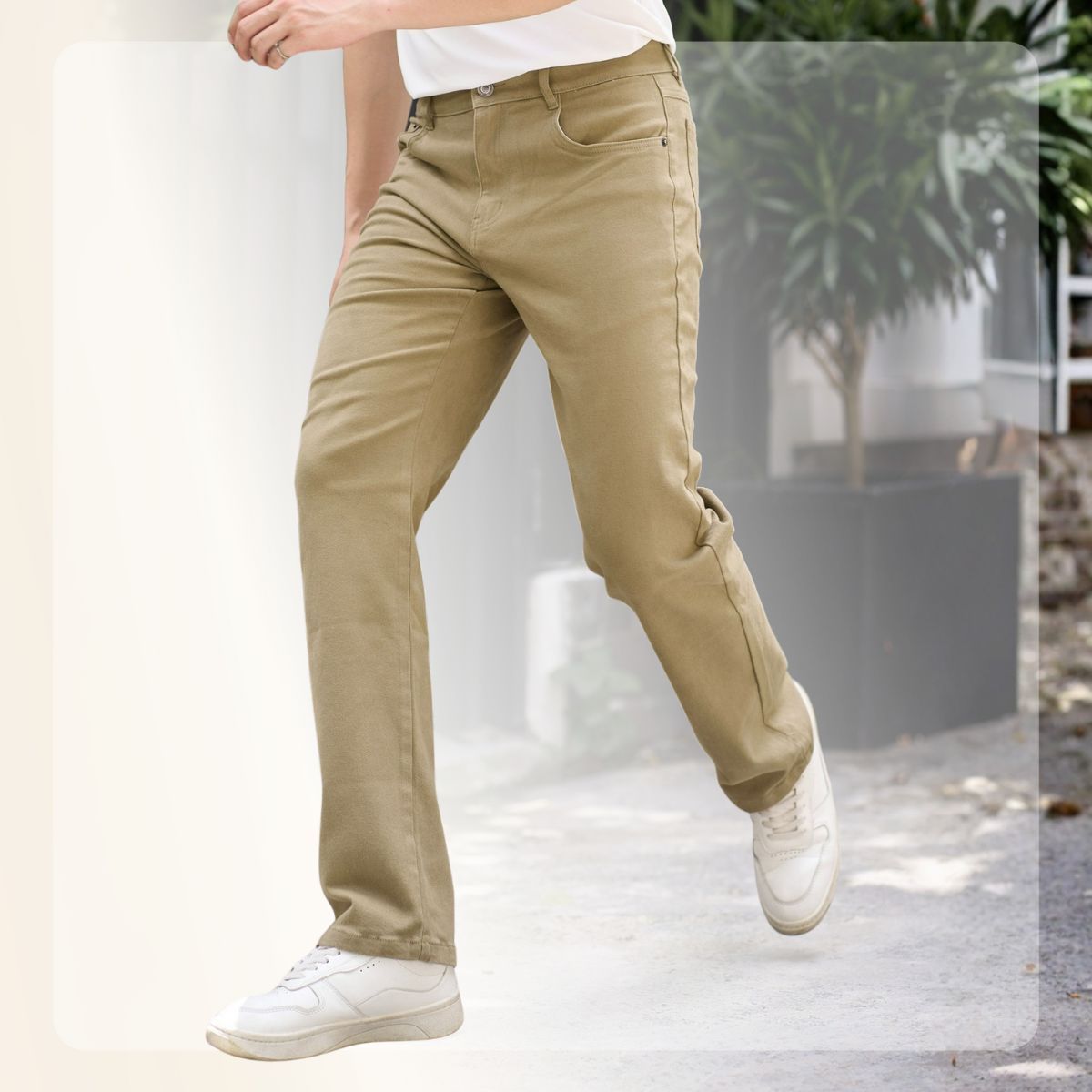 Quần dài nam Loose Kaki Jeans form Loose - Khaki