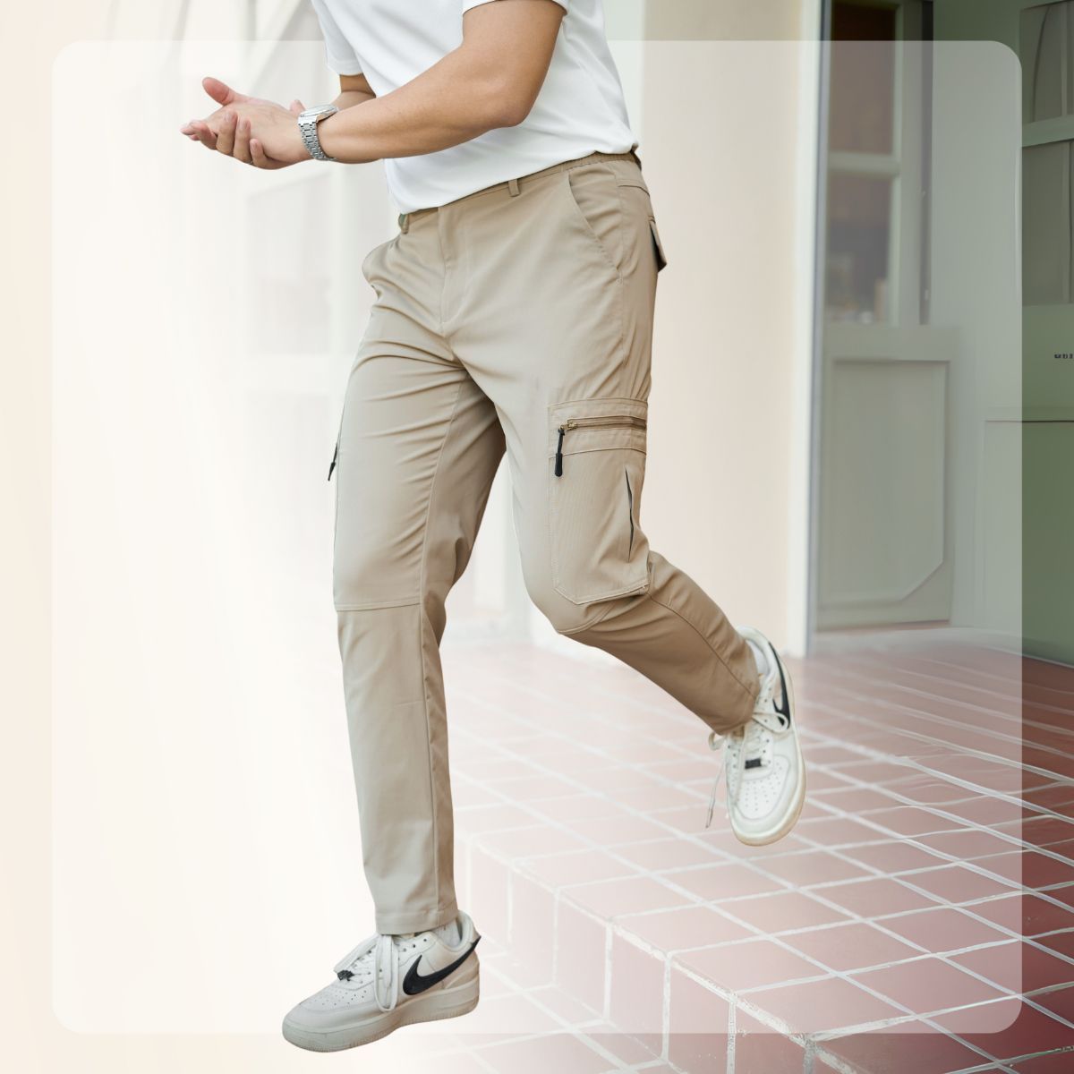 Quần nam Zipline Pants form smartfit-  Nâu