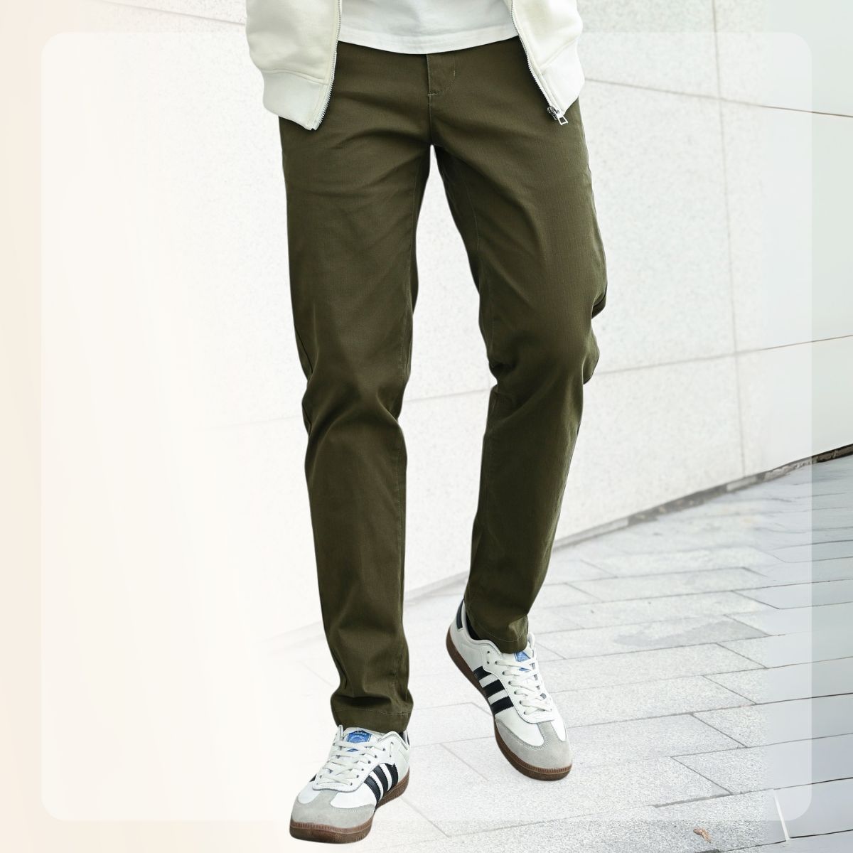 Quần kaki ống đứng G24 Slim Kaki Pants  dễ phối  - RÊU