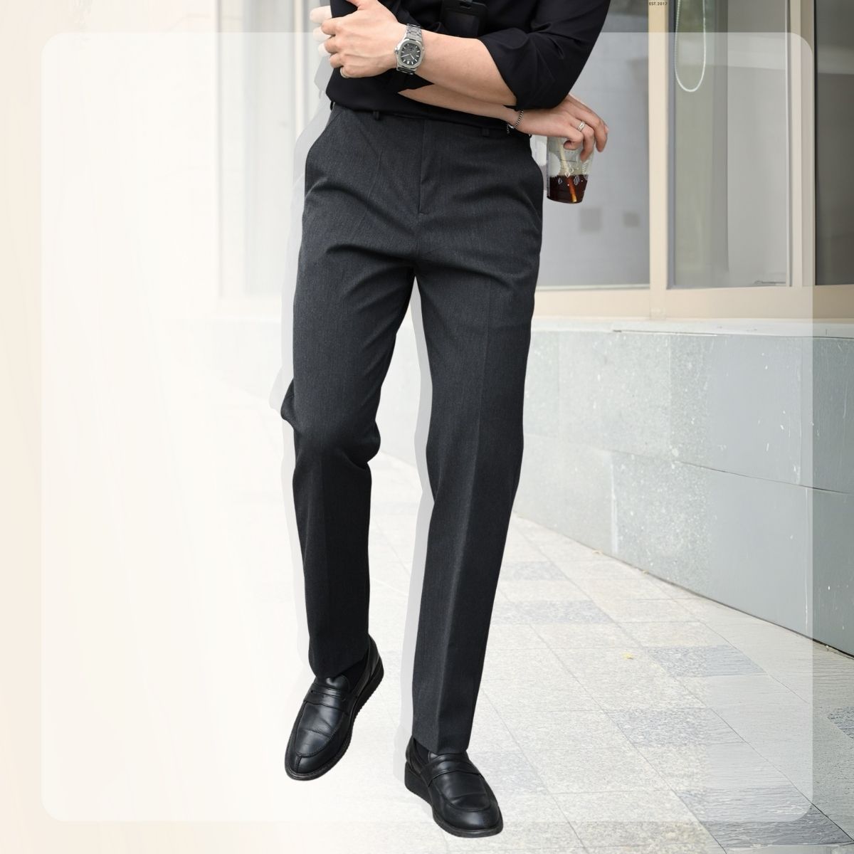Quần âu công sở X25 Regualer Trousers  form Regular - XÁM ĐẬM