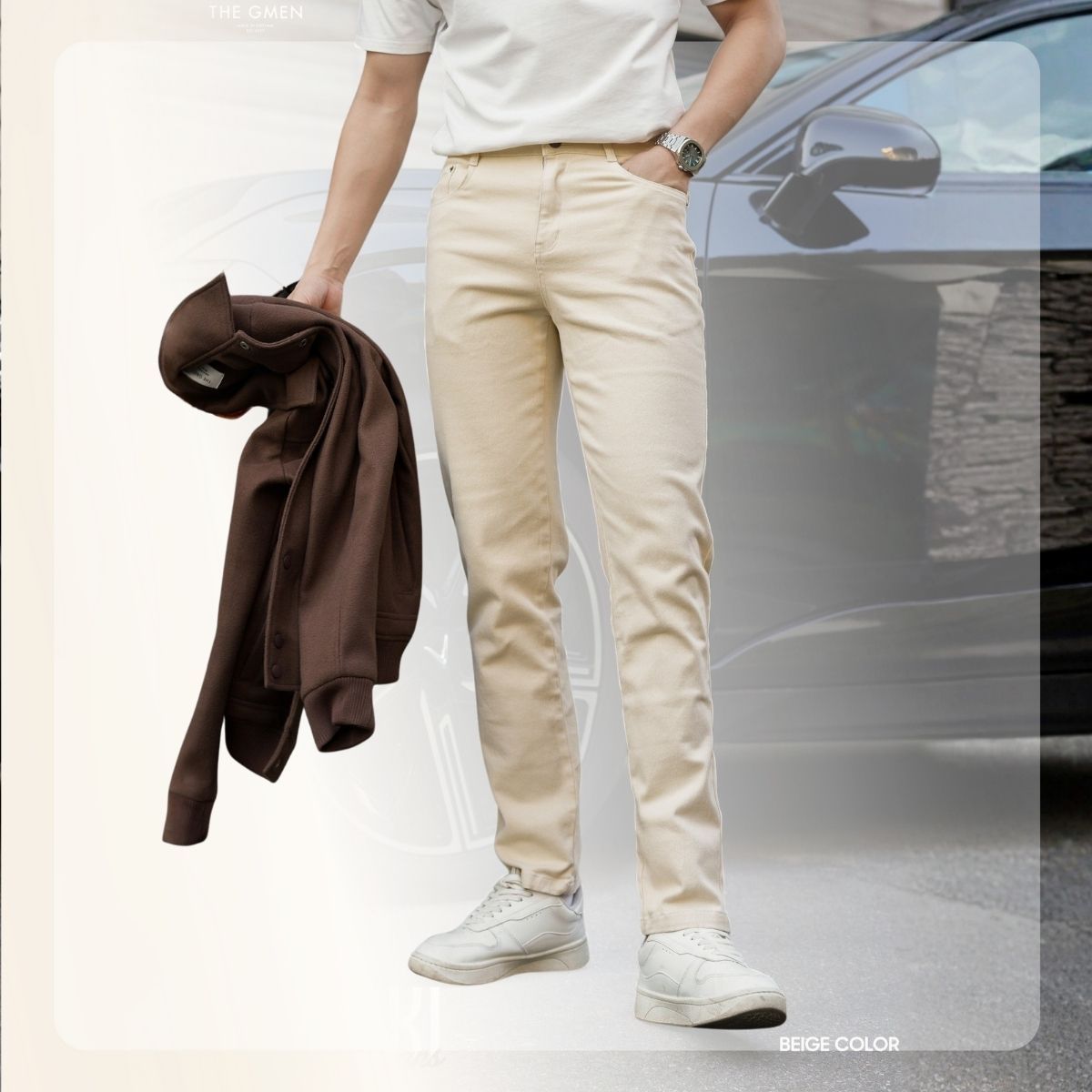 Quần dài nam Slim Kaki Jeans form Slim - be