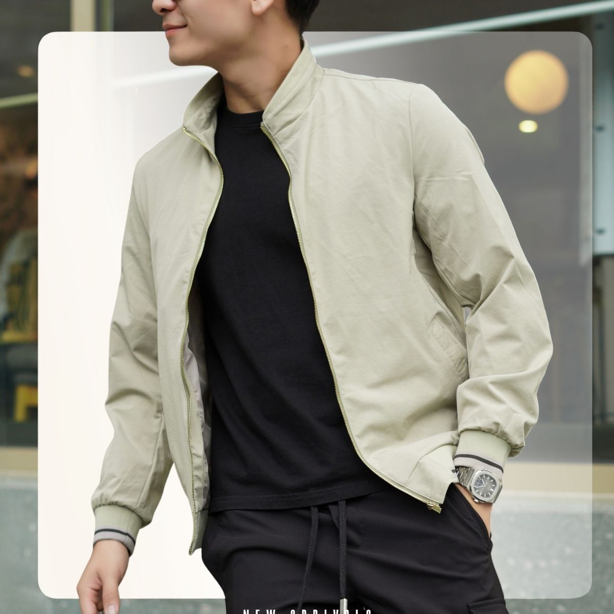 Áo khoác Kaki gió cao cấp form dáng slimfit Air Jacket - XÁM