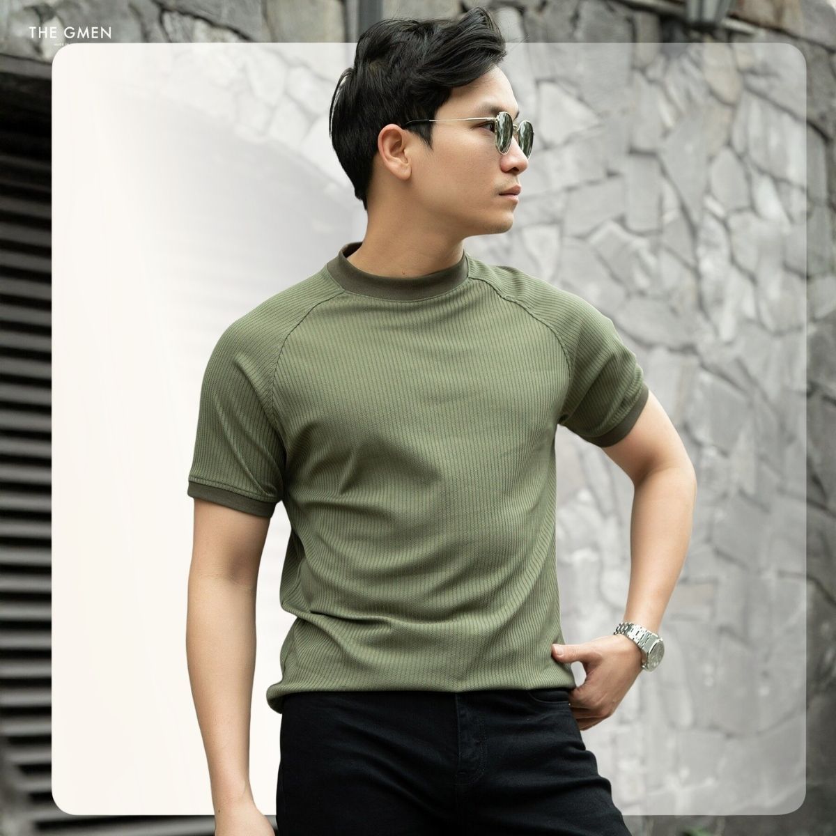 Áo thun trơn Raglan Light T-Shirt siêu mát, form Slimfit - RÊU