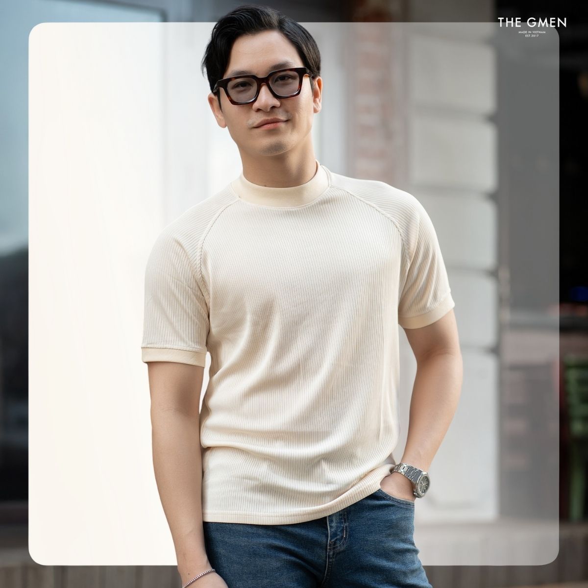 Áo thun trơn Raglan Light T-Shirt siêu mát, form Slimfit - BE