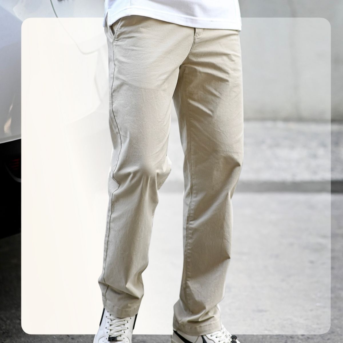 Quần kaki dáng suông trơn form thoải mái S24 LOOSE KAKI PANTS - BE