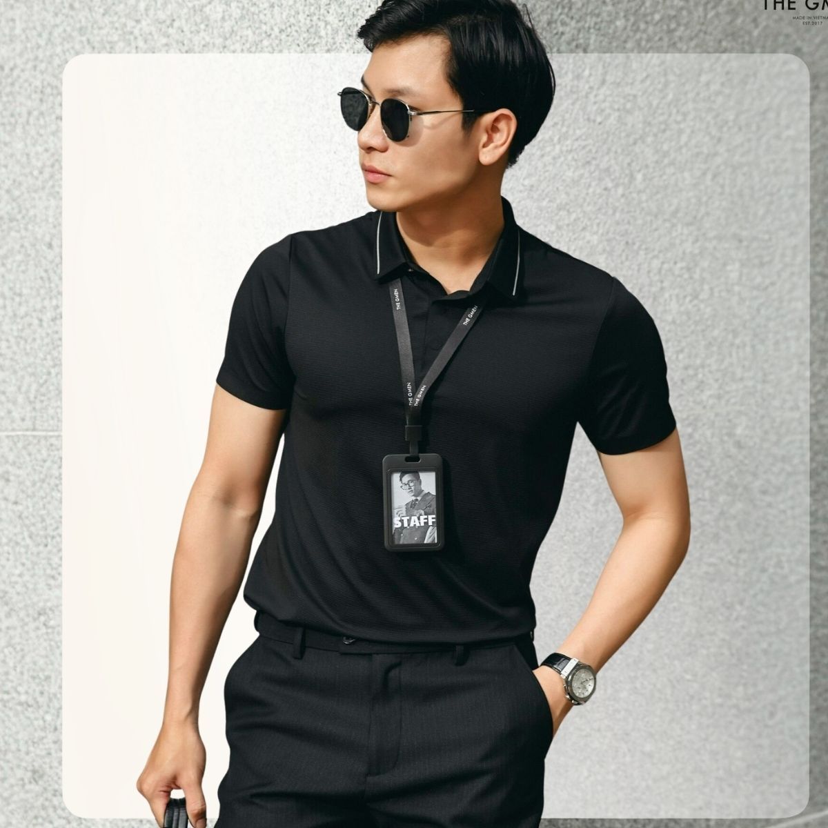 Áo Polo nam Light Cool Press form slimfit - ĐEN