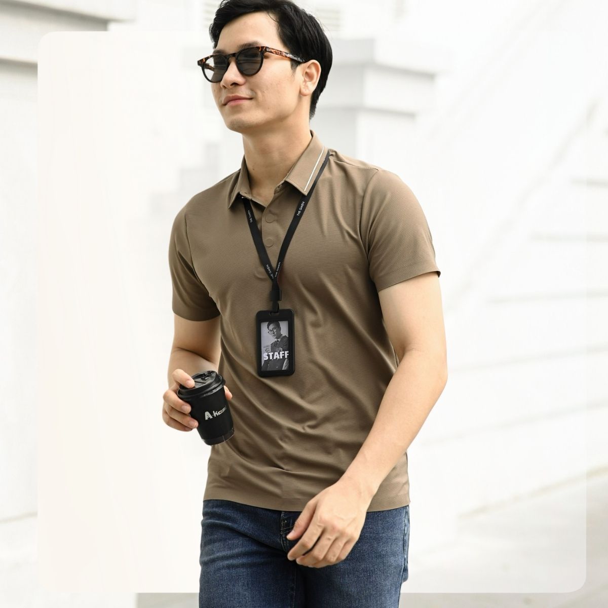Áo Light Cool Press Polo form slimfit  - NÂU