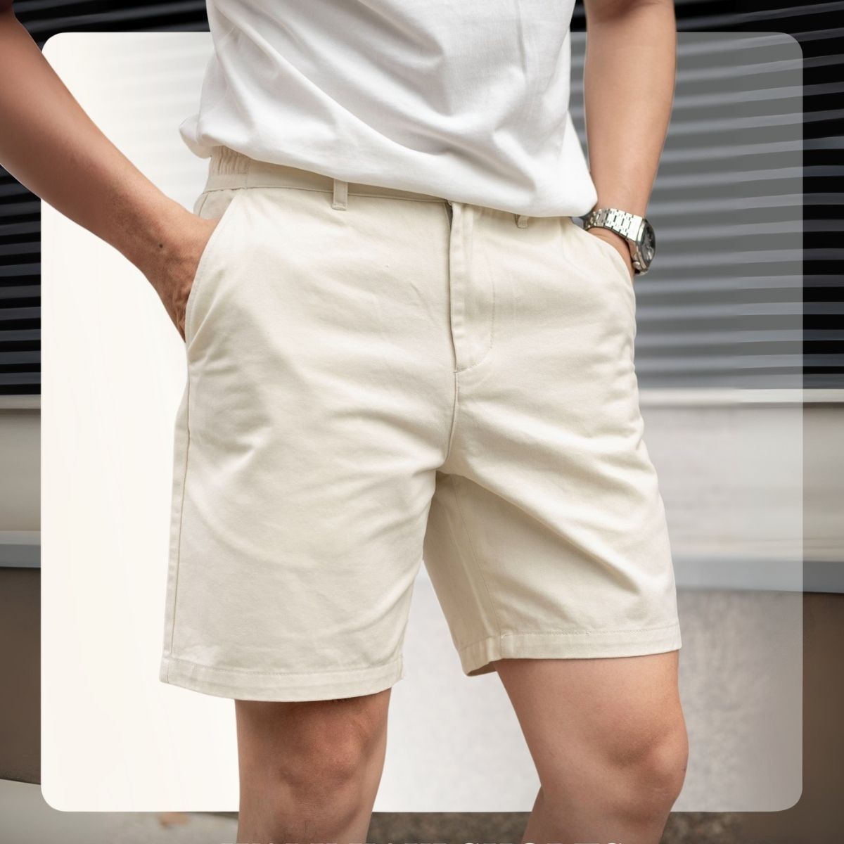 Quần shorts WALK KAKI SHORTS form dáng basic thoáng mát - Be