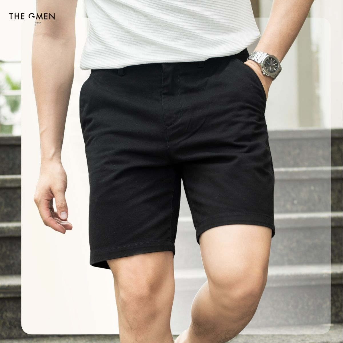 Quần short kaki WALK KAKI SHORTS form dáng basic thoáng mát - ĐEN
