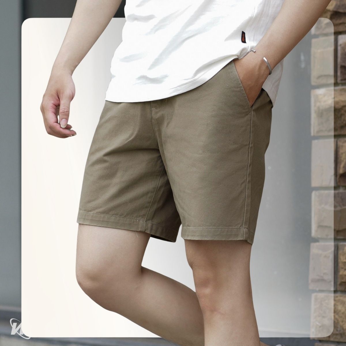 Quần shorts kaki WALK KAKI SHORTS form dáng basic thoáng mát - Xám