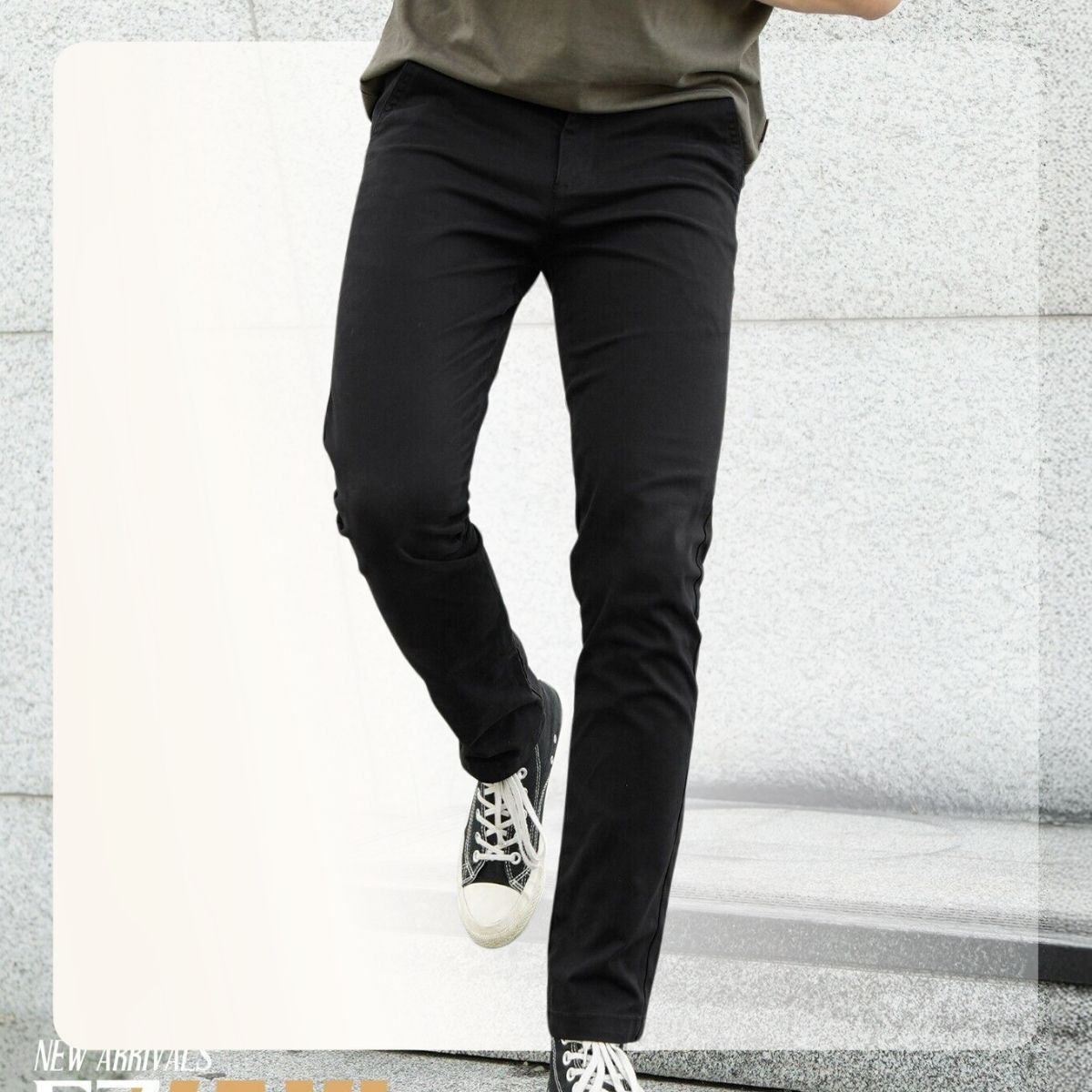 Quần Kaki nam dáng basic EZ Kaki Pants form dáng basic - ĐEN