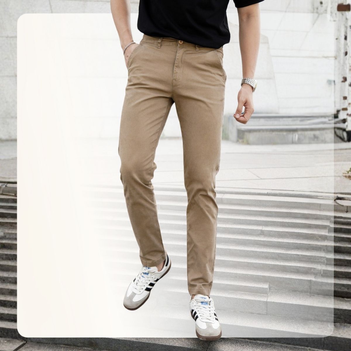 Quần Kaki nam dáng basic EZ Kaki Pants form dáng basic - NÂU