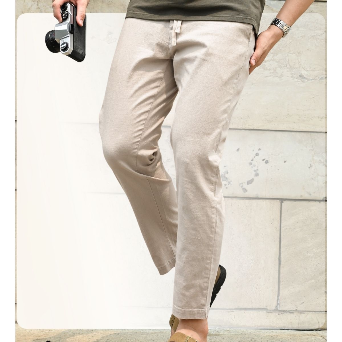 Quần dài Linen nam L24 Linen Pants form smart - BE