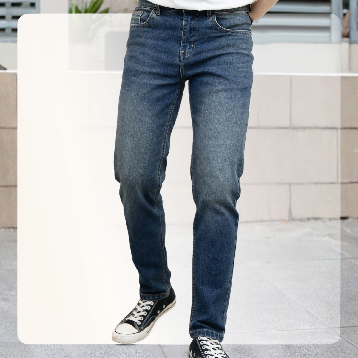 Quần jeans nam SLIMFIT 90'S form Slimfit - XANH ĐẬM