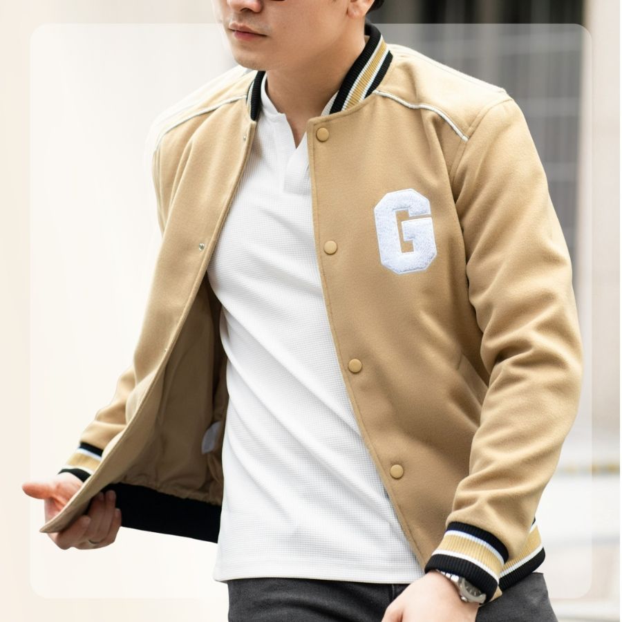 Áo khoác bomber nam Glide Bomber form regular - Be