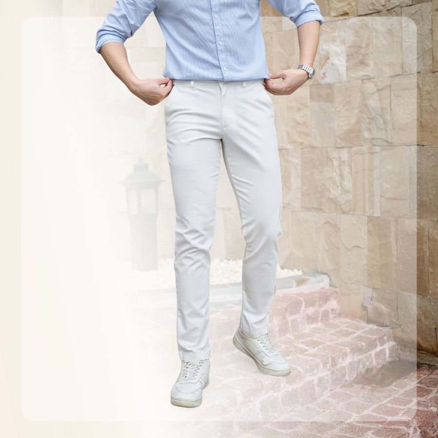 Quần dài kaki nam Nimble Kaki Pants form regular - Trắng
