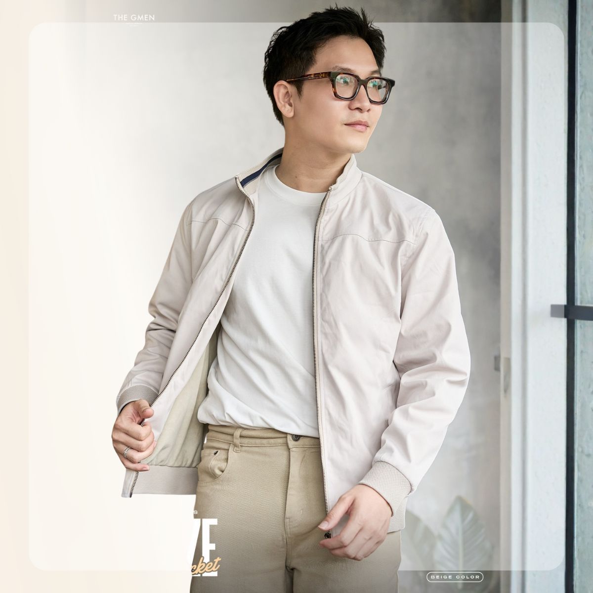 Áo khoác kaki lót lông nam Freeze Jacket form regular - Be