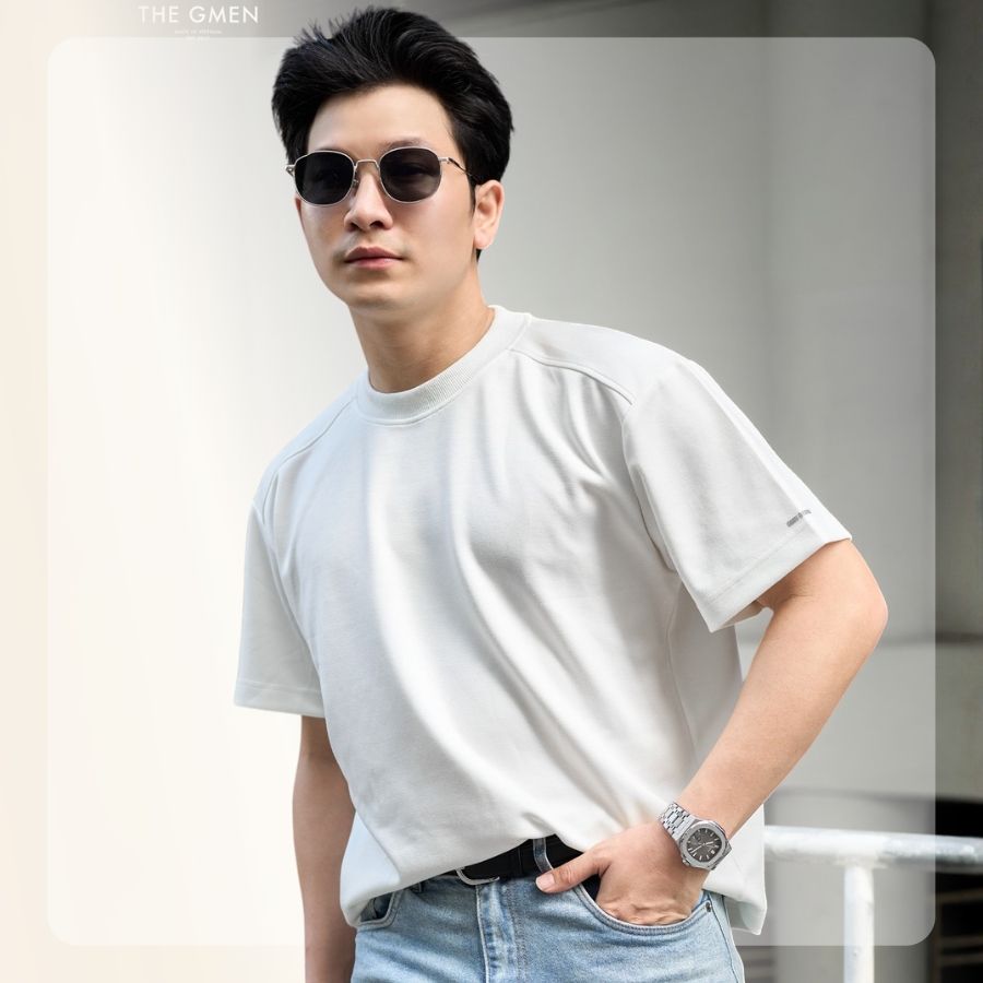 Áo thun nam Ez Basic Tee form relax - Trắng