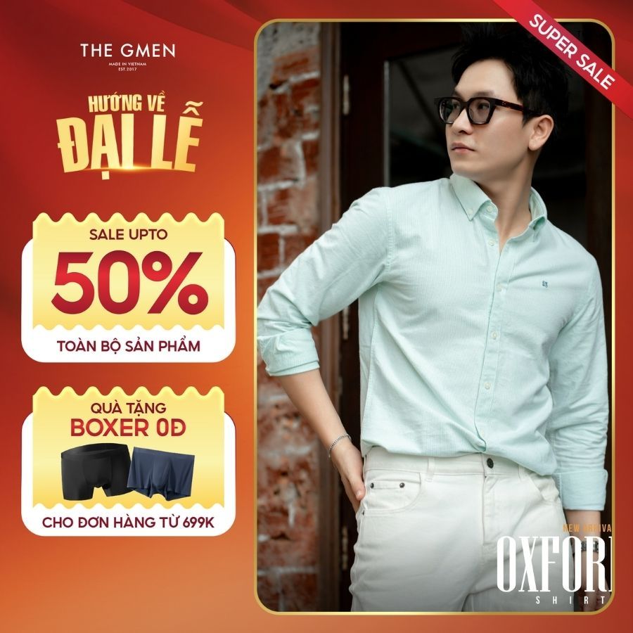 Áo sơ mi nam S25 Oxford Shirts đứng form, thoải mái, thấm hút mồ hôi - Xanh cốm