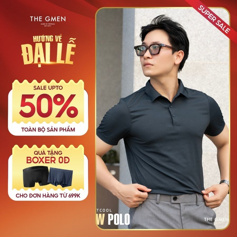 Áo polo nam LIGHTCOOL RAW POLO form dáng basic, vải thoảng mát, mỏng nhẹ  - Navy