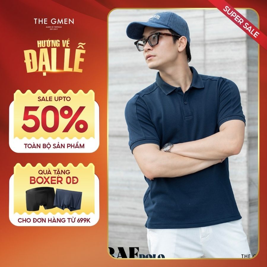 Áo polo nam Raf Polo thoáng mát, mềm mịn, thấm hút mồ hôi - Navy