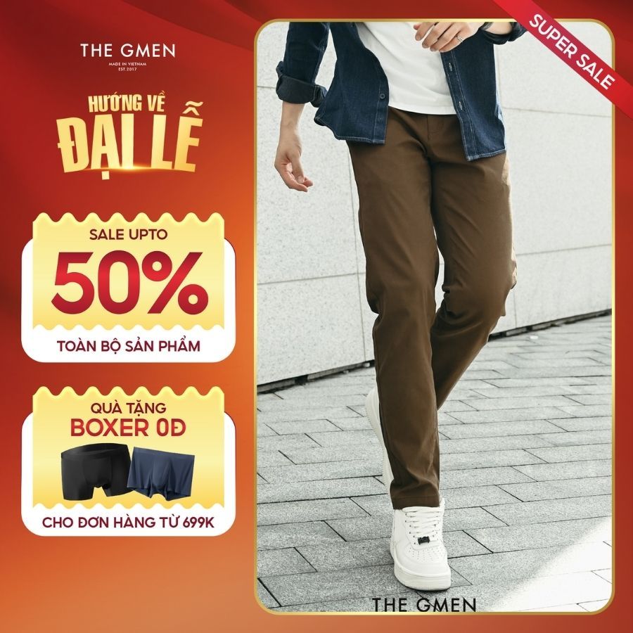 Quần vải kaki form ôm, ống đứng G24 Slim Kaki Pants  dễ phối đồ, thanh lịch - THE GMEN ELEGANT EST 2017