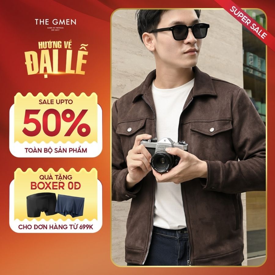 Áo khoác da lộn có túi trunker F23 DP Jacket - Nâu