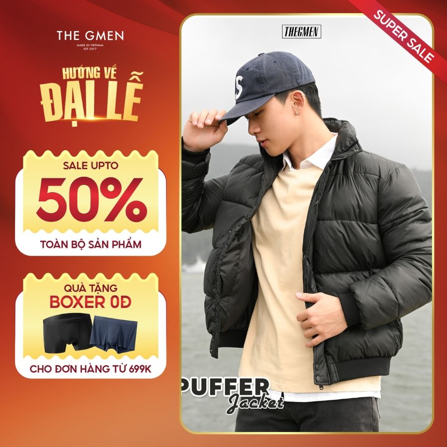 Áo khoác phao chần bông F23 Puffer jacket siêu nhẹ, cản gió, giữ ấm tốt