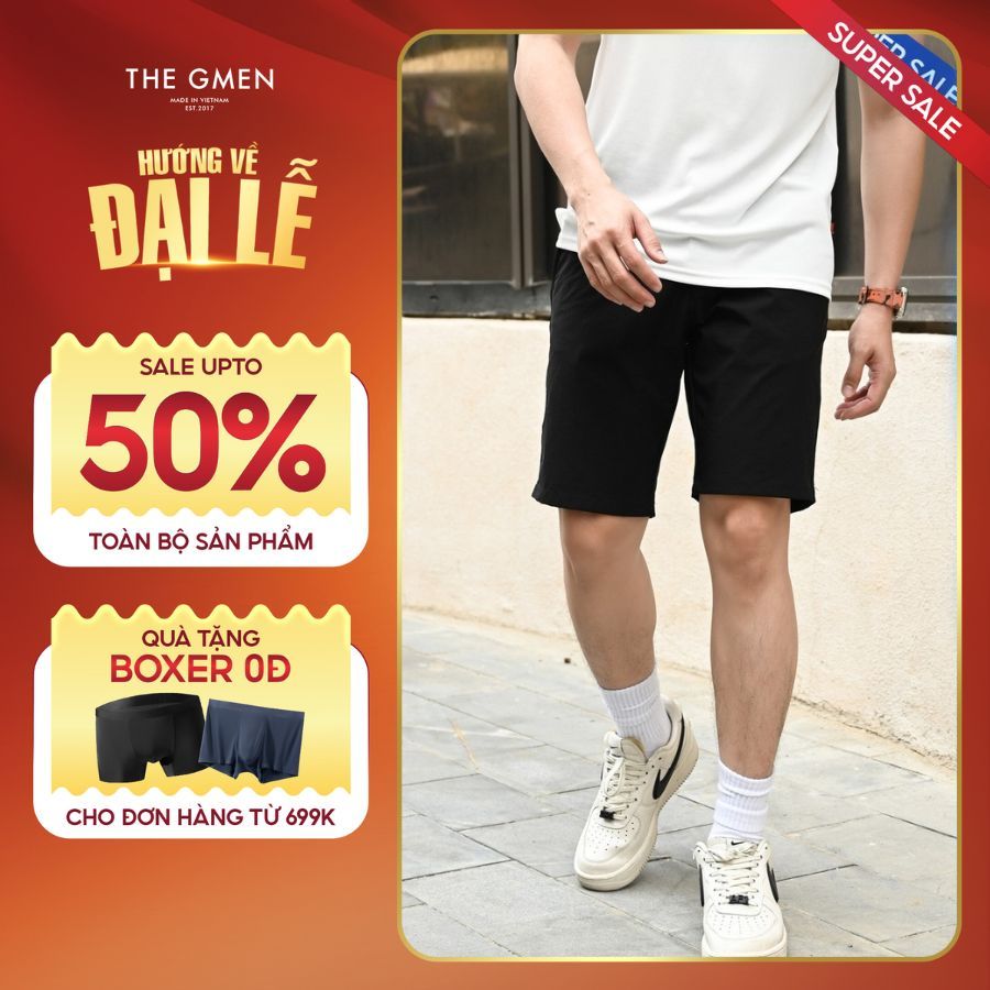 Quần short kaki gió S24 WALK DYNA SHORTS form Smart - ĐEN