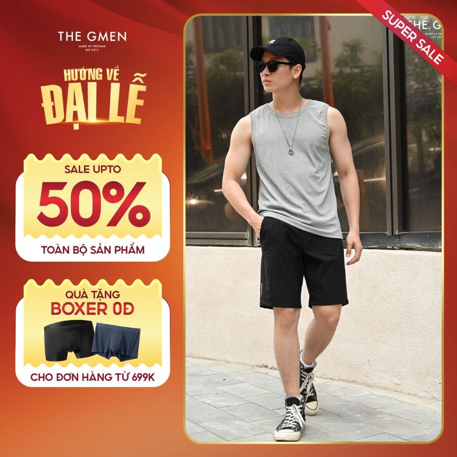 Áo ba lỗ sát nách S24 WALK TANKTOP thun gân co giãn 2 chiều XÁM