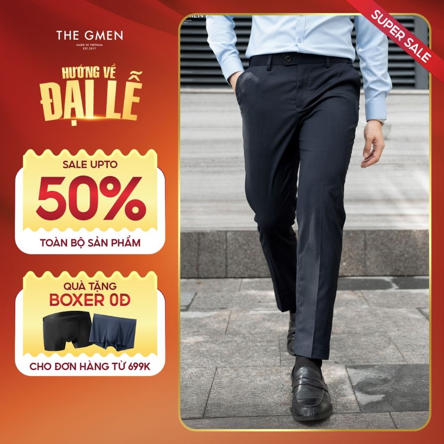 Quần tây âu công sở nam X25 Classy Trousers lưng chun ẩn, form Slim - TÍM THAN