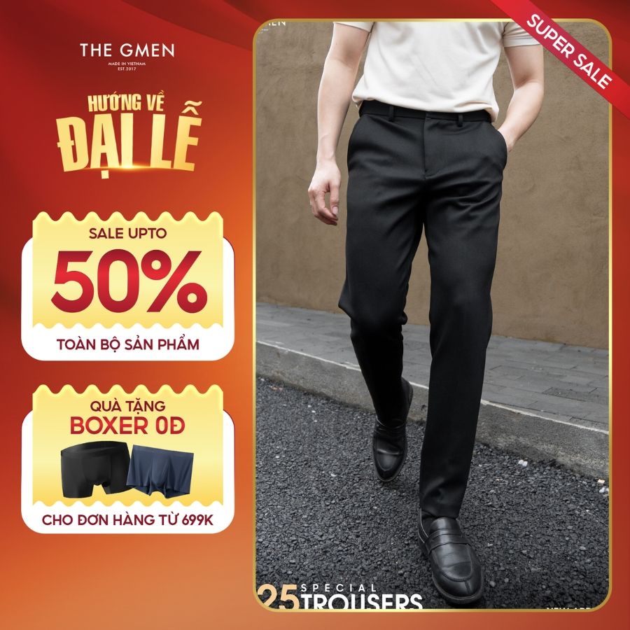Quần tây âu công sở nam X25 Special Trousers cao cấp đứng form - ĐEN
