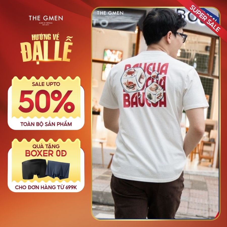 Áo thun in hình 100% Cotton S25 Tee Tết, form Regular thoải mái - BẦU CUA TEE