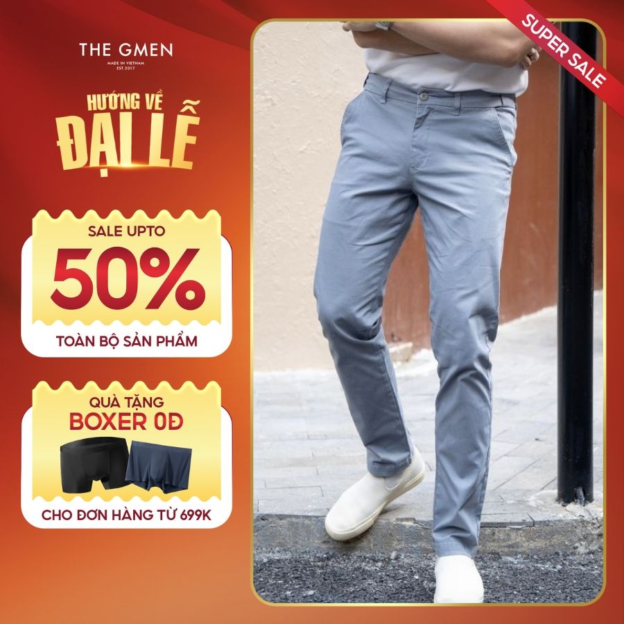 Quần Kaki nam đai chun ẩn Simple Kaki Pants form dáng basic - XANH