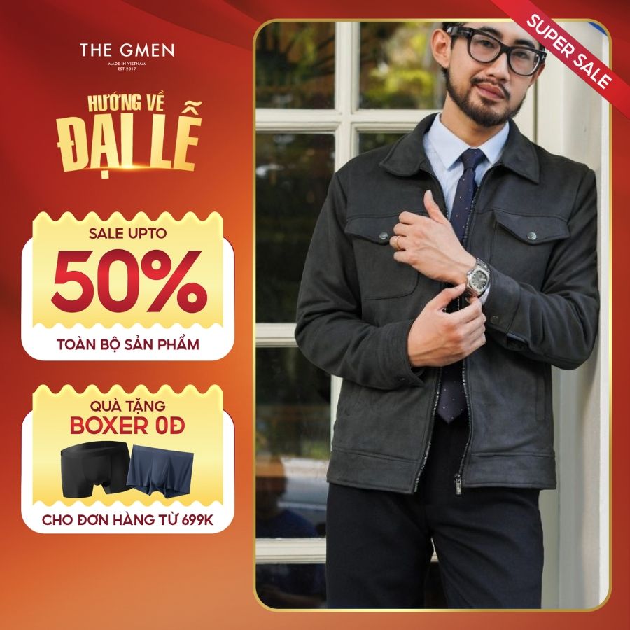 Áo khoác da lộn có túi trunker F23 DP Jacket - XÁM ĐẬM