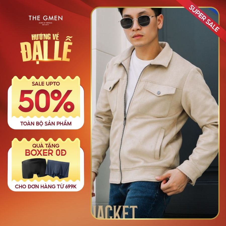 Áo khoác da lộn có túi trunker F23 DP Jacket - BE