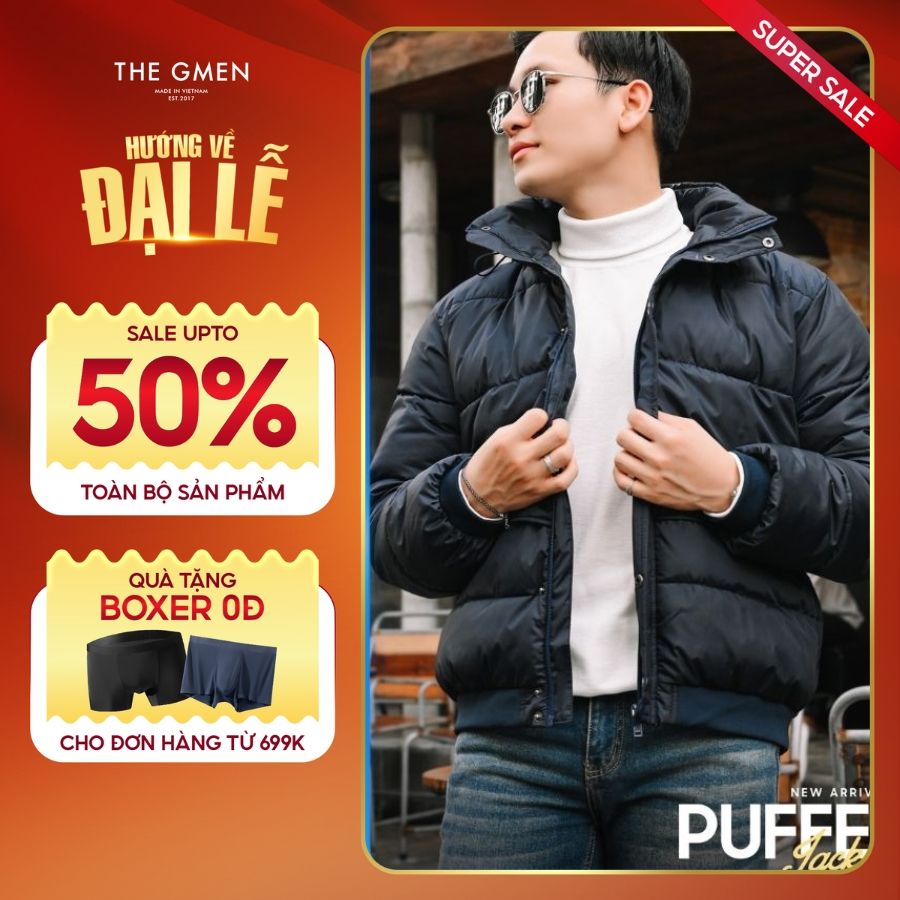 Áo khoác phao chần bông F23 Puffer jacket siêu nhẹ, cản gió, giữ ấm tốt - NAVY