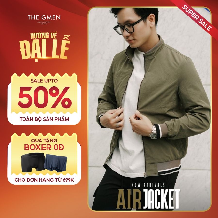 Áo khoác Kaki gió cao cấp form dáng slimfit Air Jacket - RÊU
