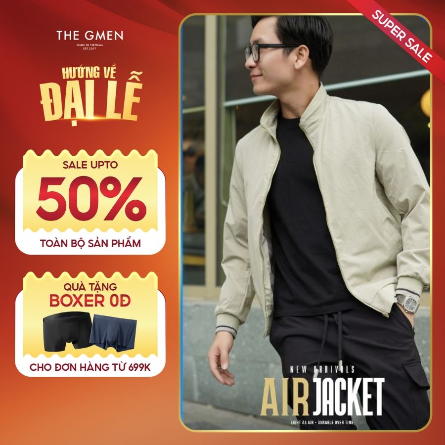 Áo khoác Kaki gió cao cấp form dáng slimfit Air Jacket - XÁM