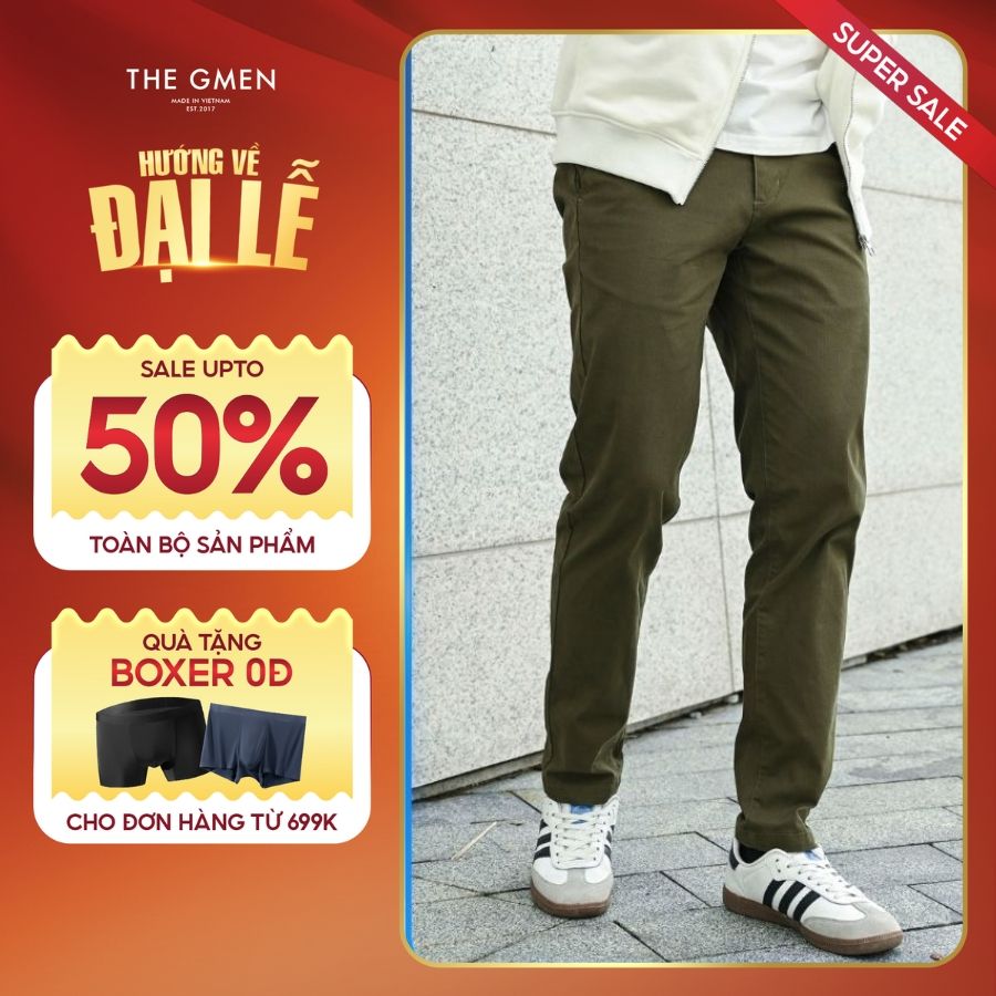 Quần vải kaki form ôm, ống đứng G24 Slim Kaki Pants  dễ phối đồ, thanh lịch - RÊU